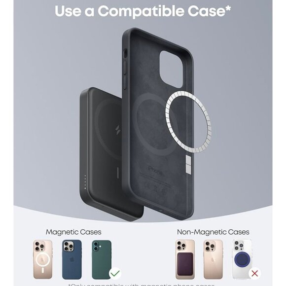 Anker Power Bank Magnetic 5K Battery MagGo with Stand - Black New iPhone - Picture 6 of 9